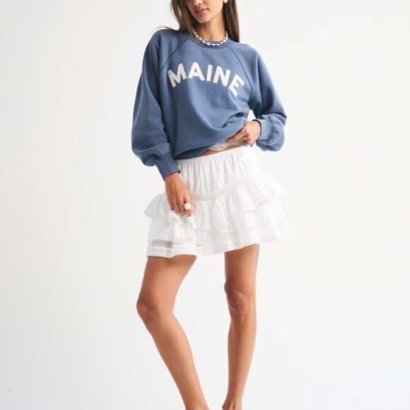 Abercrombie & Fitch Women's Graphic Raglan Classic Sunday Crew - Picture 6 of 10